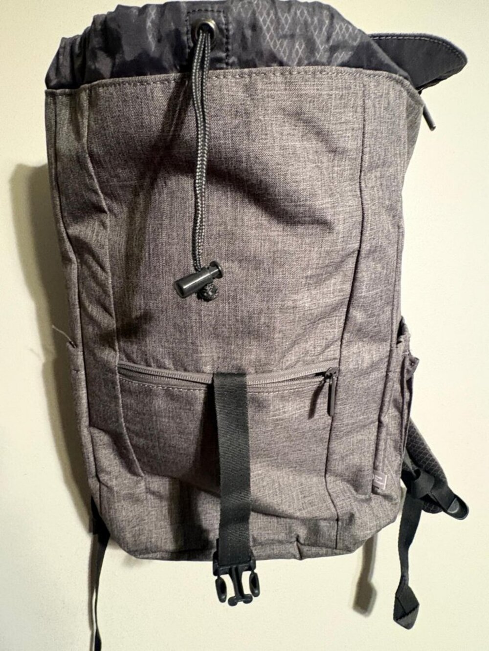 Made By Design Gray Backpack – Roll Top Drawstring – Multiple Pockets - Picture 9 of 9